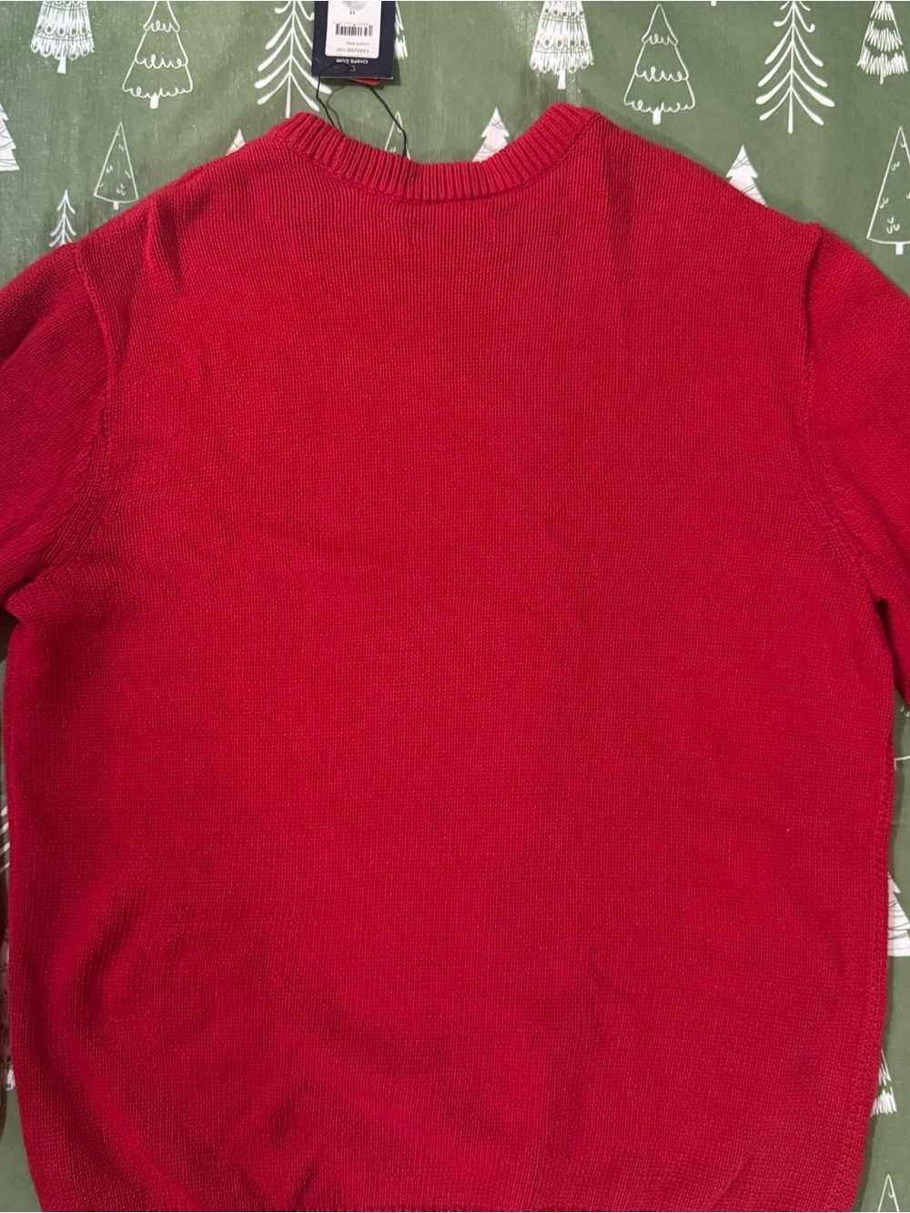 Chaps Men’s Red 100% Cotton Crewneck Sweater Embroidered Logo Medium NWT - Picture 13 of 16